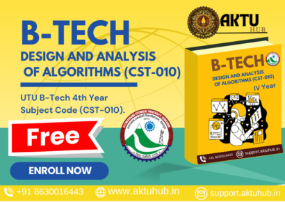 Design and Analysis of Algorithms (CST-010) UTU